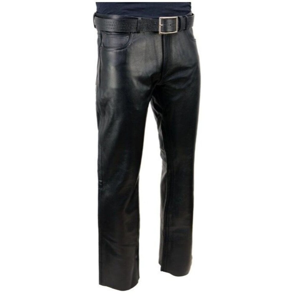 NWOT Milwaukee Leather Classic 5 Pocket Leather Motorcycle Pants LKM5790 BLK 40